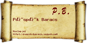 Püspök Baracs névjegykártya